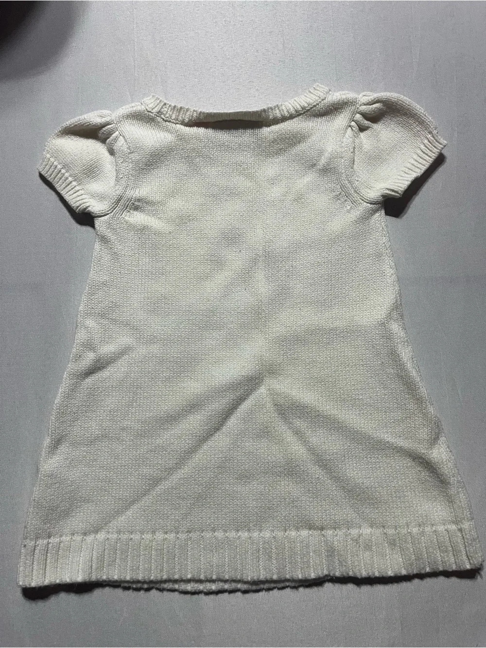 Children’s Place Toddler Girls' 2T Cream Cable-Knit Short Sleeve Sweater Dress - Picture 5 of 5